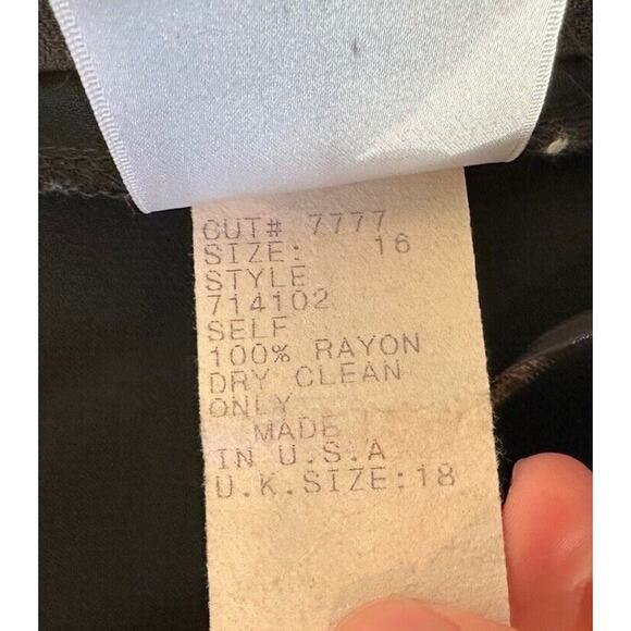 Vintage Made In USA Tadashi Silky Wide Leg Pants Size 18 Women’s Black - Picture 4 of 8